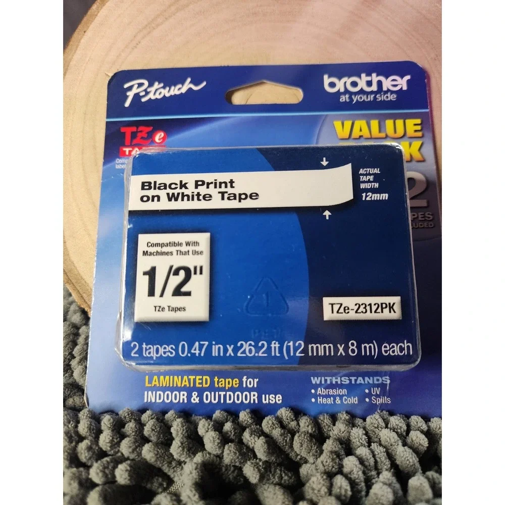New Genuine Brother P-Touch TZe-231‎ 2PK Black on White Tape